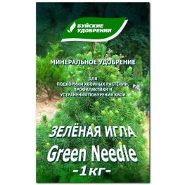 ЖКУ Зеленая игла для подкормки хвойных растений 1 кг коробка