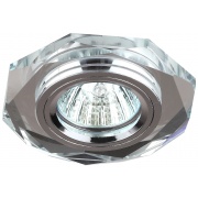 фотографии Светильник DK5 SH/SL ЭРА декор стекло многогранник MR16 12V 50W GU5.3 серебрянный блеск серебро (50/