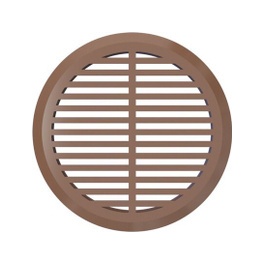 Решетка вентиляционная Эковент круглая с фланцем коричневая 16РКН 