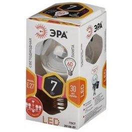 Лампа светодиодная ЭРА LED smd Сlear  P45-7w-827-E27 2700К