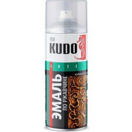 Эмаль KUDO молотковая по ржавчине серебристо-вишневая (520 мл) КU-3012