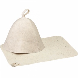 Набор из двух предметов (шапка, коврик) белый "Hot Pot"