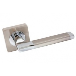 Ручка дверная Light Style "Мерано" квдратная розетка, матовый никель/полированный хром